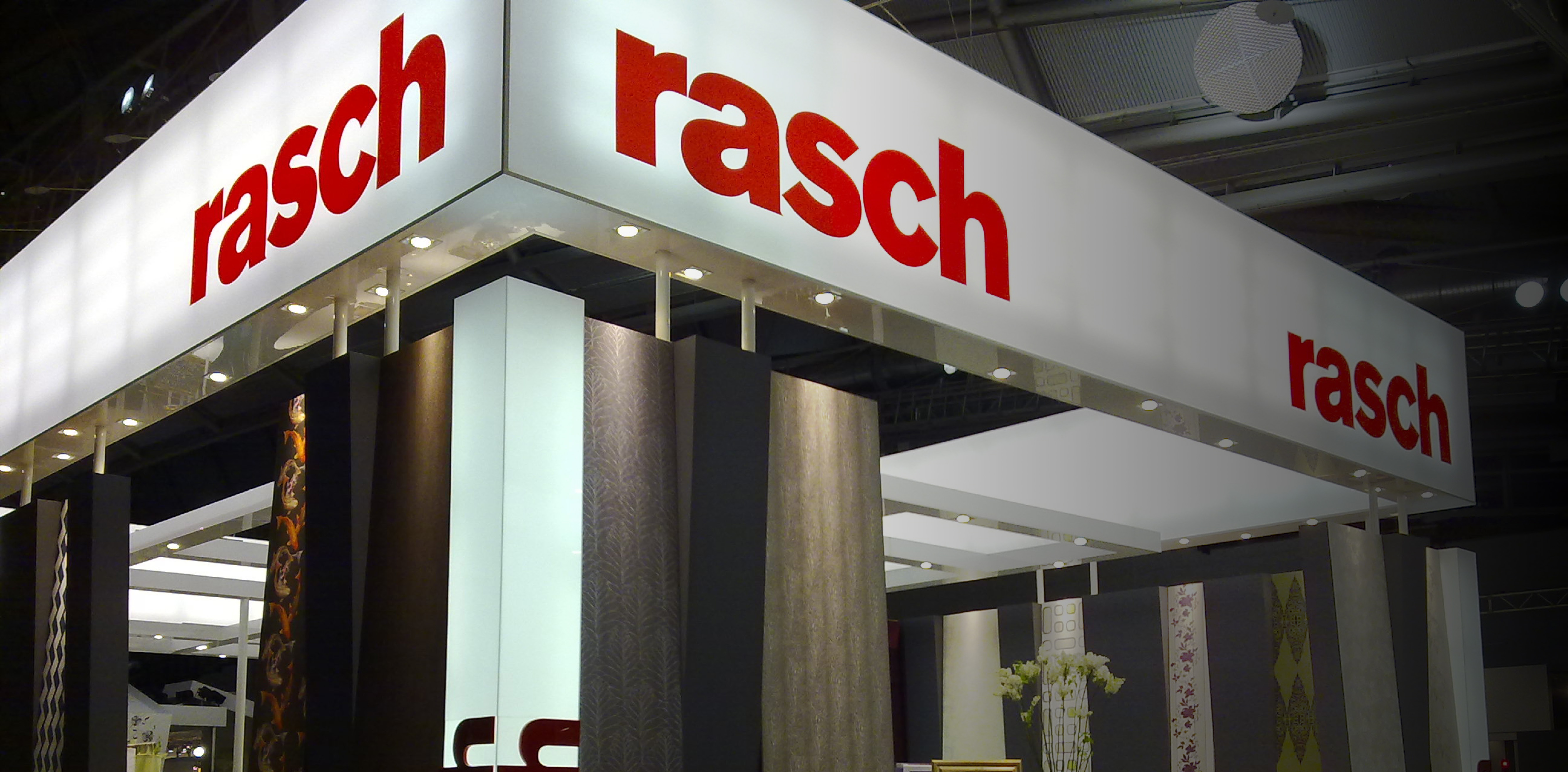 Messestand mit Stoffdruck